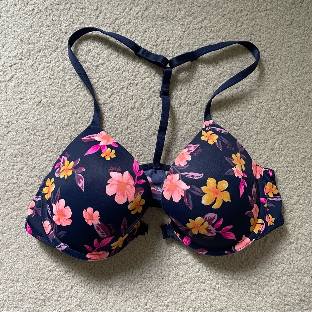 PINK / Victorias Secret 34B push-up bra clasp front great condition